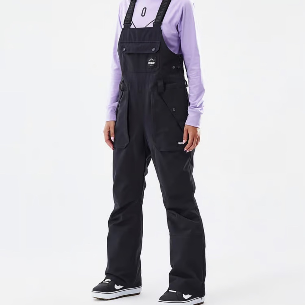 DOPE Black Overalls with Lavender Top